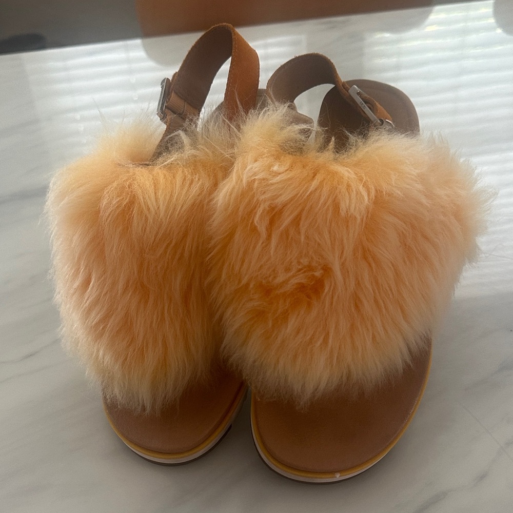 UGG Fur Orange Sandals